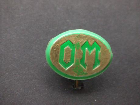 O.M. zware vrachtwagen groen,goud kleurig logo